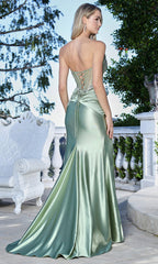 Adora Design 3365 - Strapless Crystal Embellished Sheath Gown