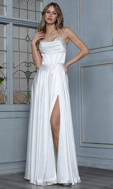 Adora Design 3368-01 - Minimalist Sleeveless Long A-Line Gown