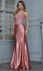 Adora Design 3386 - Scoop Neck Basque Embellished Gown