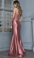 Adora Design 3386 - Scoop Neck Basque Embellished Gown