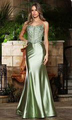 Adora Design 3386 - Scoop Neck Basque Embellished Gown