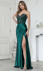 Adora Design 3392 - Beaded Corset Strapless Fitted Gown