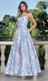Adora Design 3397 - Corset Floral A-Line Evening Gown