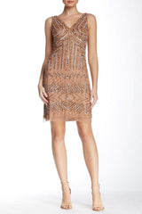 Adrianna Papell - Pattern Beaded Short Dress 41899240SC