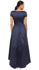 Adrianna Papell - 81917430SC Short Sleeve Wrap Taffeta A-Line Dress