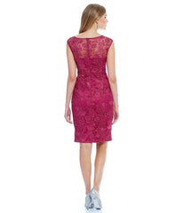 Adrianna Papell - 81925540SC Sleeveless Bateau Laced Sheath Dress