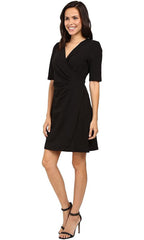 Adrianna Papell - AP1D100146SC Surpliced V-Neck Short Sleeve Dress
