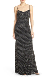 Adrianna Papell - 91925920SC Embellished V-Neck Dress