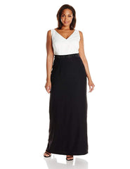 Adrianna Papell - Contrast Beaded Waist Dress with Jacket 81907701SC