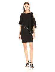 Adrianna Papell - Cold Shoulder Asymmetric Short Dress AP1D100418SC