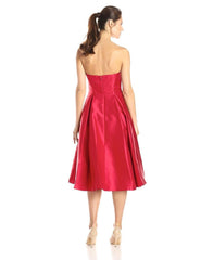 Adrianna Papell - 41912150SC Strapless Pleated Tea Length A-line Dress