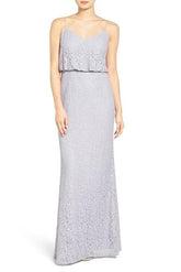 Adrianna Papell - Spaghetti Straps Blouson Laced Dress AP1E201290SC