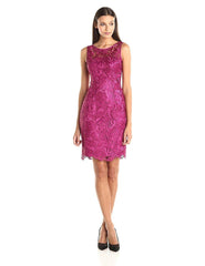 Adrianna Papell - 41863800SC Embroidered Lace Fitted Dress