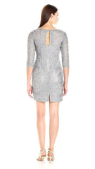 Aidan Mattox - 54468920SC Soutache Embroidered Quarter Sleeve Dress