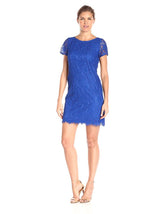 Adrianna Papell - 13263430SC Short Sleeve Laced Sheath Dress