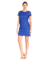 Adrianna Papell - 13263430SC Short Sleeve Laced Sheath Dress