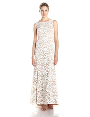 Adrianna Papell - Illusion Embroidered Lace Evening Gown 91906310SC