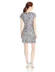 Adrianna Papell -41881410SC Short Sleeve Embellished Sheath Dress
