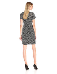 Adrianna Papell - Black Floral Lace Sheath Dress AP1D100323SC