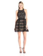 Aidan Mattox - 151A98650SC Sleeveless Fit and Flare Cocktail Dress
