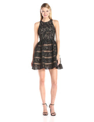 Aidan Mattox - 151A98650SC Sleeveless Fit and Flare Cocktail Dress