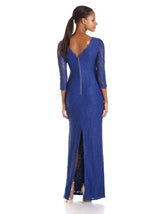 Adrianna Papell - 91880500SC English Lace Scallop Sheath Formal Dress