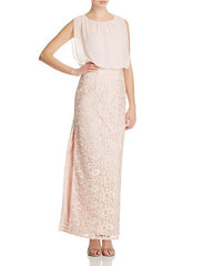 Aidan Mattox - 251704760SC Blouson Laced Long Dress with Slit