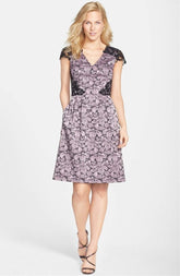 Adrianna Papell - 15238790SC Floral Jacquard and Lace Dress
