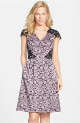 Adrianna Papell - 15238790SC Floral Jacquard and Lace Dress
