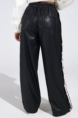 BELLERS PU TRACK PANT IN BLACK