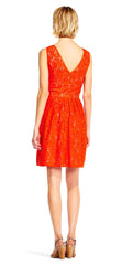 Adrianna Papell - Sleeveless V Neck Lace A-line Dress AP1D101098SC
