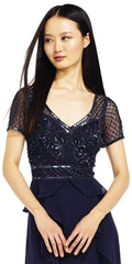 Adrianna Papell - Lace Embellished Ruffled Long Dress AP1E201086SC