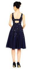 Adrianna Papell - Embellished V Neck Knee Length Dress AP1E201275SC