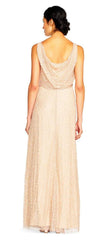 Adrianna Papell - Bateau Embellished Popover Long Gown AP1E201759SC