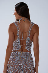 ALL THE BLING RHINESTONE OPEN BACK TOP