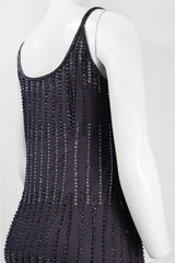 Adrianna Papell - Contrast Beaded Scoop Short Dress 41906570SC