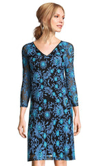 Adrianna Papell - AP1D100673SC V-Neck Floral Sheath Dress