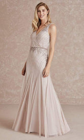 Adrianna Papell Evening - Sleeveless Blouson Bead Embellished Dress 40280SC