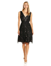 Adrianna Papell - Shirred Illusion Overlaid Lace Dress AP1D100192SC