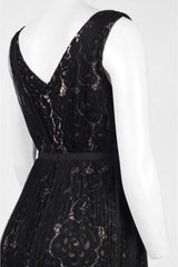 Adrianna Papell - Shirred Illusion Overlaid Lace Dress AP1D100192SC