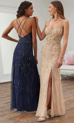 Adrianna Papell Platinum 40376 - Strappy Back Long Dress