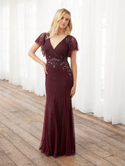 Adrianna Papell Platinum - 40401 Flutter Sleeves Evening Dresses