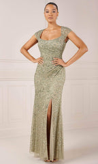 Adrianna Papell Platinum 40433 - Scoop Neck Sheath Dress