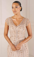 Adrianna Papell Platinum 40442 - V-Neck Evening Dress