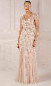 Adrianna Papell Platinum 40442 - V-Neck Dress