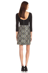 Adrianna Papell - Quarter Sleeve Geo-Print Skirt Dress 191913970SC