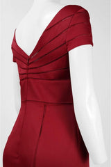 Adrianna Papell - 81909150 Short Sleeve Seamed Evening Dress