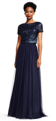 Adrianna Papell - Two-Piece Short Sleeve Sequined Dress AP1E200722SC