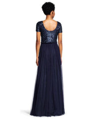 Adrianna Papell - Two-Piece Short Sleeve Sequined Dress AP1E200722SC