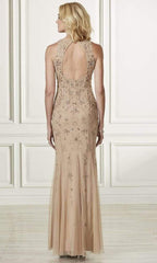 Adrianna Papell Platinum - Embellished Jewel Fitted Trumpet Dress 40183SC